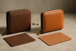 Le differenze tra pelle crosta e pelle fiore: quali scegliere per accessori durevoli